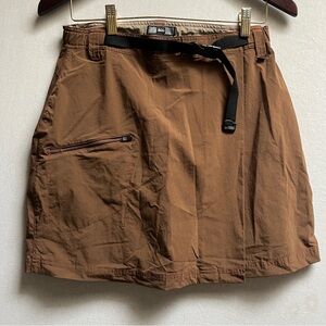 REI Co-op Brown Stretch Belted Hiking Skort UPF 30+ Size 8